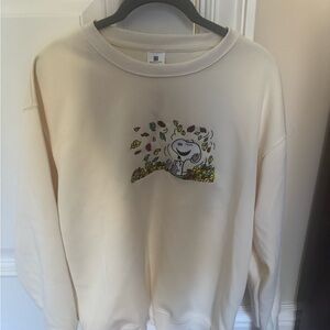 Peanuts Snoopy Falling Leaves Embroidered Sweatshirt